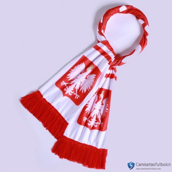 Bufanda Polonia Tejidas Blanco Rojo